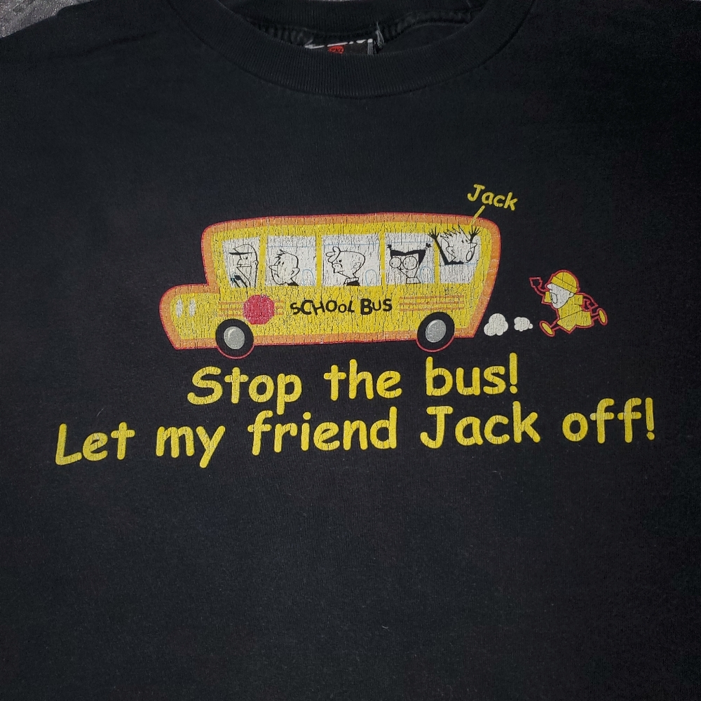 Vintage Y2K Gadzooks Stop The Bus Funny Shirt 2XL - Picture 3 of 6
